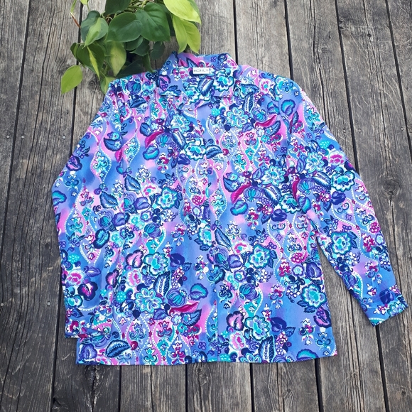 Vintage floral long sleeve blouse - Picture 8 of 11